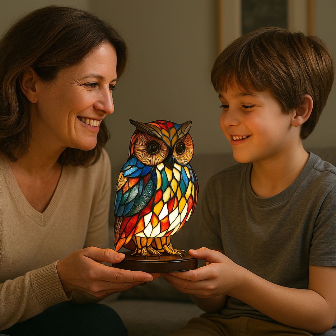 Handgemaakte Uilenlamp met Zacht Warm Licht voor Sfeervolle Verlichting | Sansoti