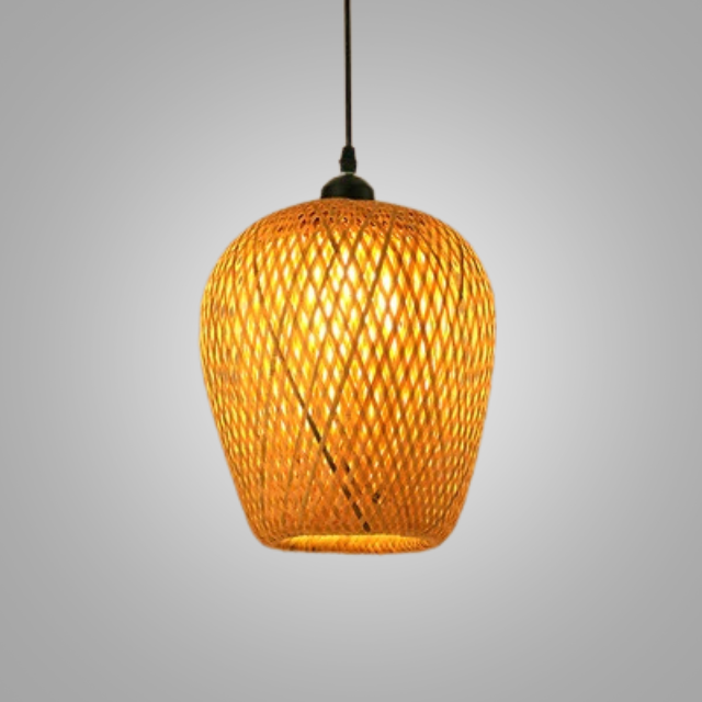 Handgevlochten Rotan Hanglamp Natuurlijk Design Warm Licht Eetkamer Woonkamer Bohemian Stijl Lampenkap | Sansoti