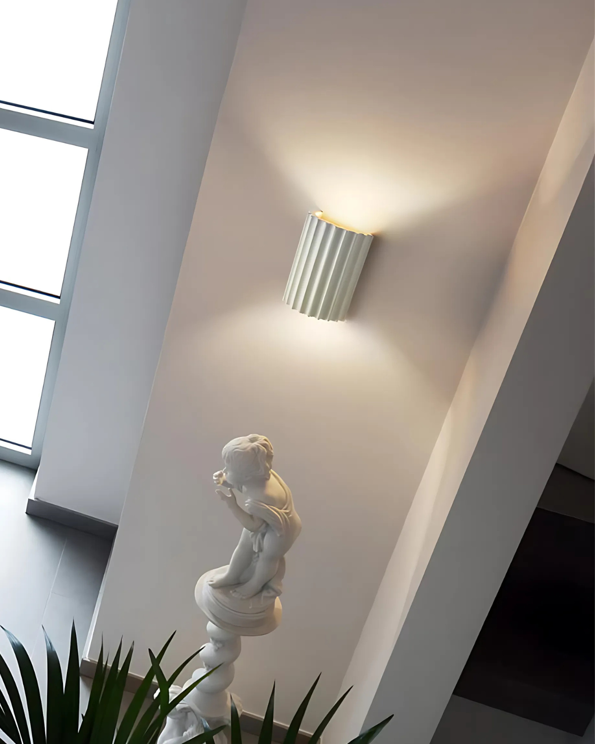 Wandlamp Ribbelstructuur Groen Met Tweezijdige Lichtbundel Voor Sfeervolle Ruimtes | Sansoti