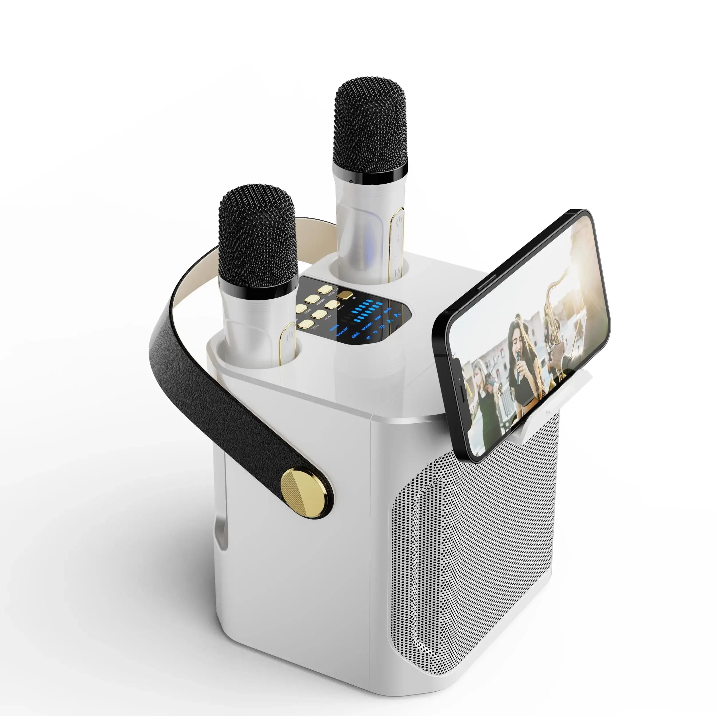 Enceinte Bluetooth karaoké avec 2 micros, son stéréo surround 360° | Restfield