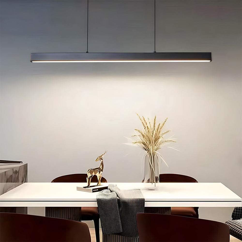 Verumo LED-Hängeleuchte Metall Schwarz Kücheninsel Esstisch Moderne Beleuchtung Lineare Hängeleuchte | Restfield