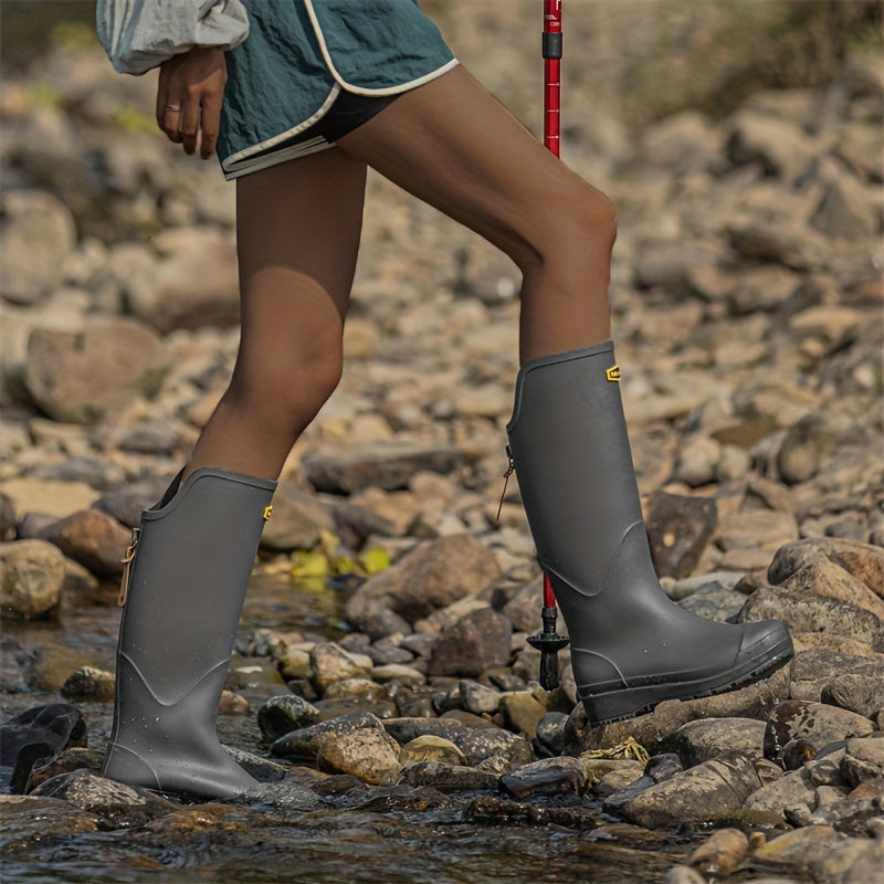 Tall Waterproof Boots Non-Slip Outdoor Women's and Men's Rain Footwear Rubber Garden City Walking | Sansoti