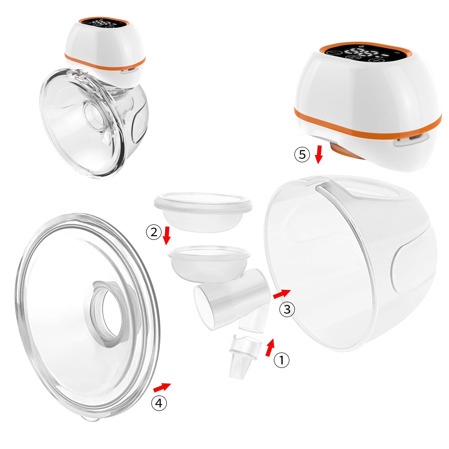 Tire-lait électrique sans fil mains libres 180 ml portable dans le soutien-gorge, 3 modes, 9 niveaux, silencieux, pour lait maternel | Sansoti