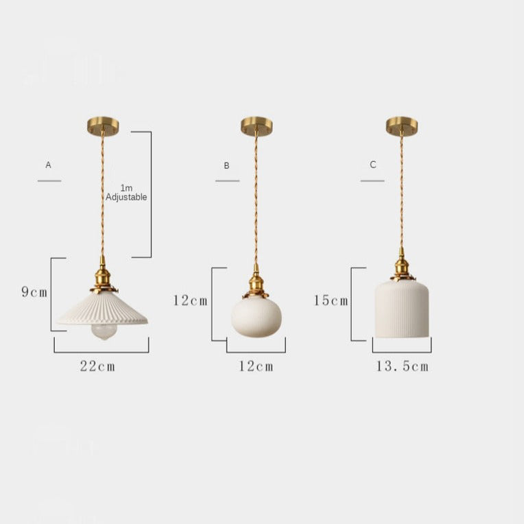 Retro Hanglamp met Witte Keramische Kap – Moderne LED Verlichting voor Woonkamer en Slaapkamer | Sansoti