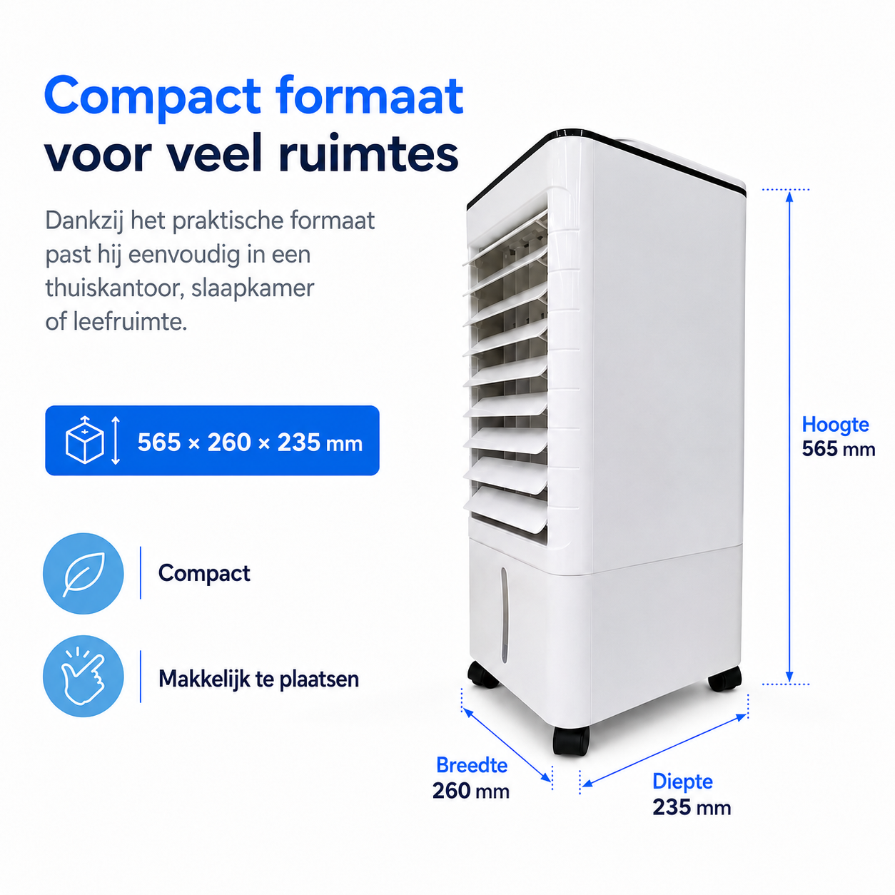Airco Luchtkoeler Draagbaar 3-in-1 Zonder Slang Wit Oscillatie Timer Slaapkamer Woonkamer Kantoor Luchtbevochtiger Luchtzuivering Filter | Sansoti