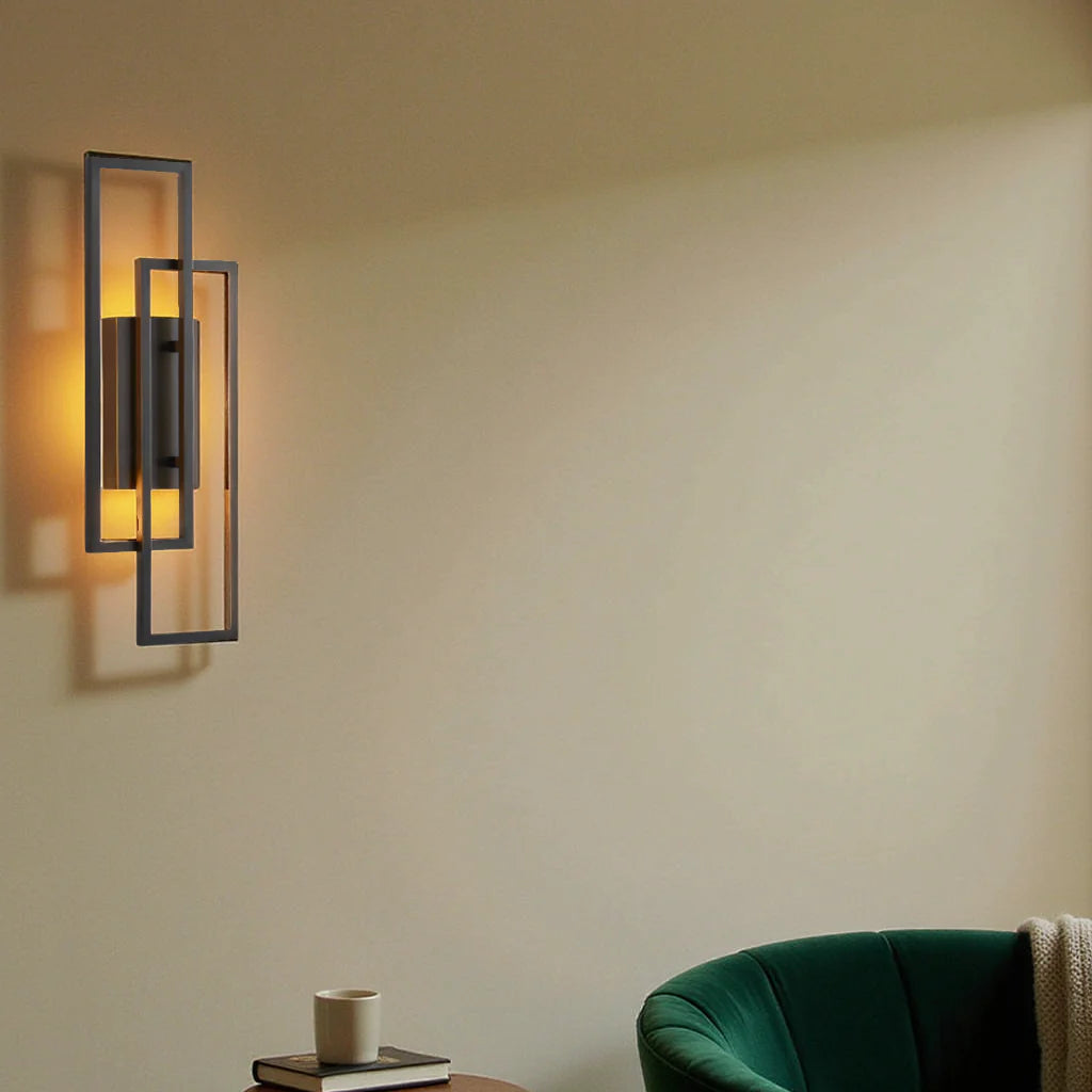 Wandlampe LED Rechteckig Geometrisch Aluminium Schwarz Warmweiß 3000K Flur Schlafzimmer Modern | Restfield