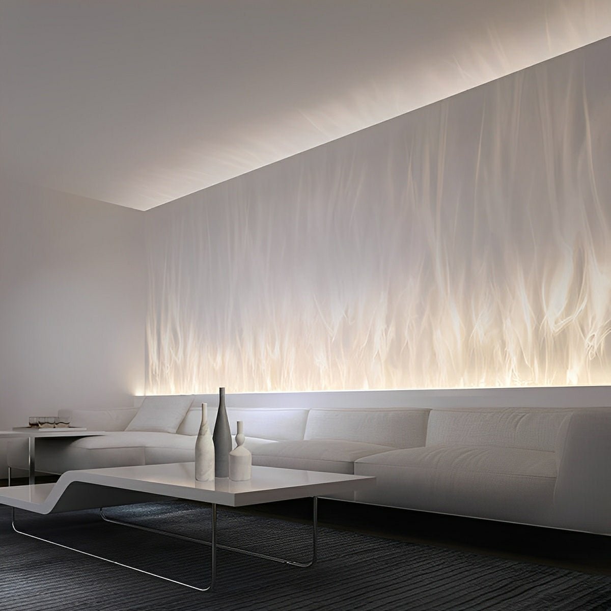 Wandlamp LED 3D Vlameffect Aluminium Zwart Woonkamer Bar RGBW Sfeerlamp Wandwasser Lichteffect | Sansoti