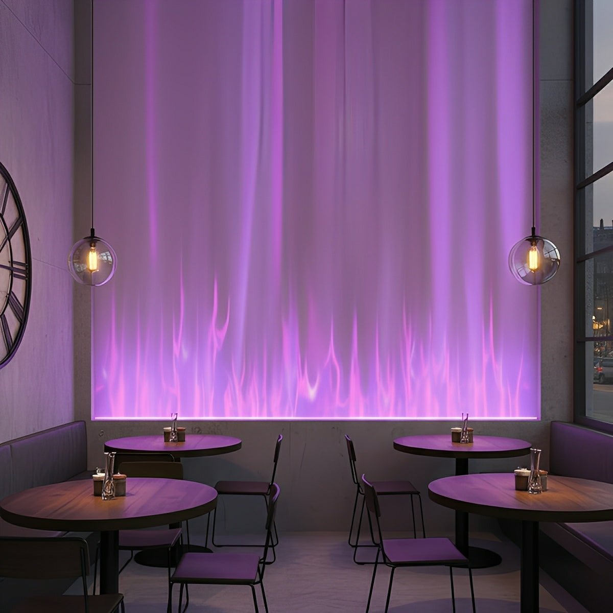 Wandlamp LED 3D Vlameffect Aluminium Zwart Woonkamer Bar RGBW Sfeerlamp Wandwasser Lichteffect | Sansoti