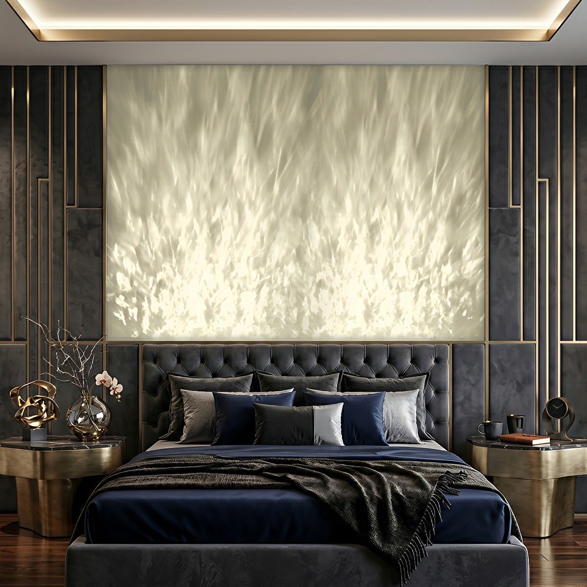 Applique murale LED à effet de vague RGBW en aluminium noir, 50 cm/100 cm, éclairage d'ambiance pour le salon et la chambre | Sansoti