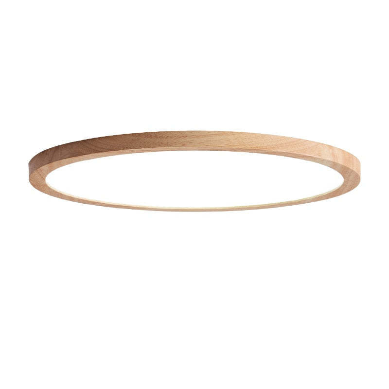 Runde Holz-Deckenleuchte LED Dimmbares modernes Design im skandinavischen Stil für Wohnzimmer Schlafzimmer Arbeitszimmer | Sansoti