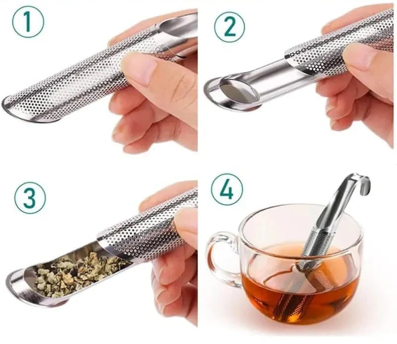 Thee-ei van Roestvrij Staal (Set van 2) – Fijnmazig Thee-infuser voor Losse Thee | Sansoti