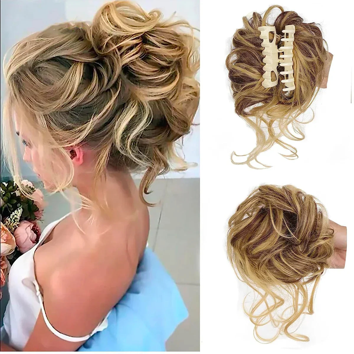 Clip-In Hair Bun met Krullen – Vollere Knot in Seconden zonder Styling | Sansoti