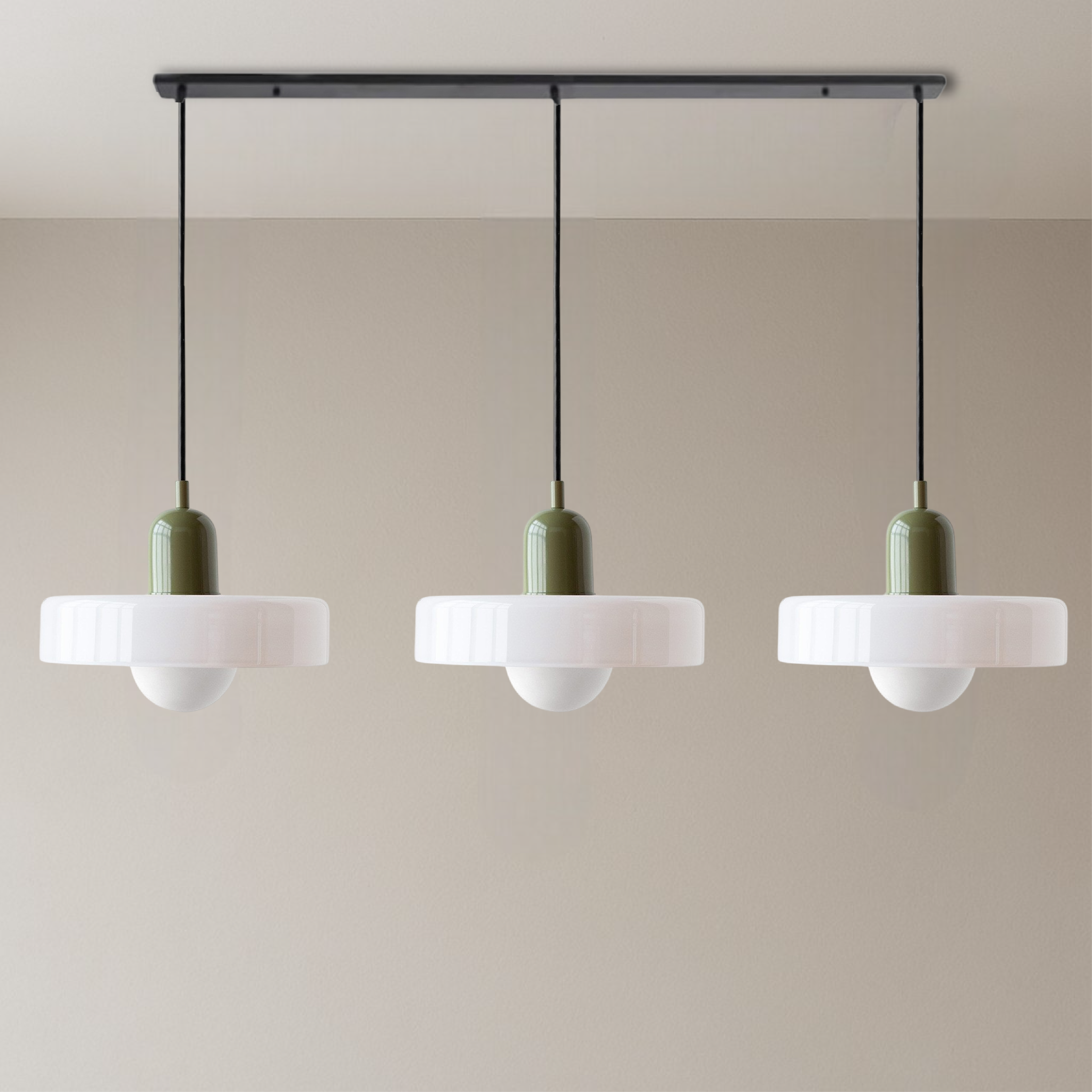 3-kops Bauhaus hanglamp glas G9 warm wit eetkamer verlichting modern design plafondlamp gekleurd glas | Sansoti