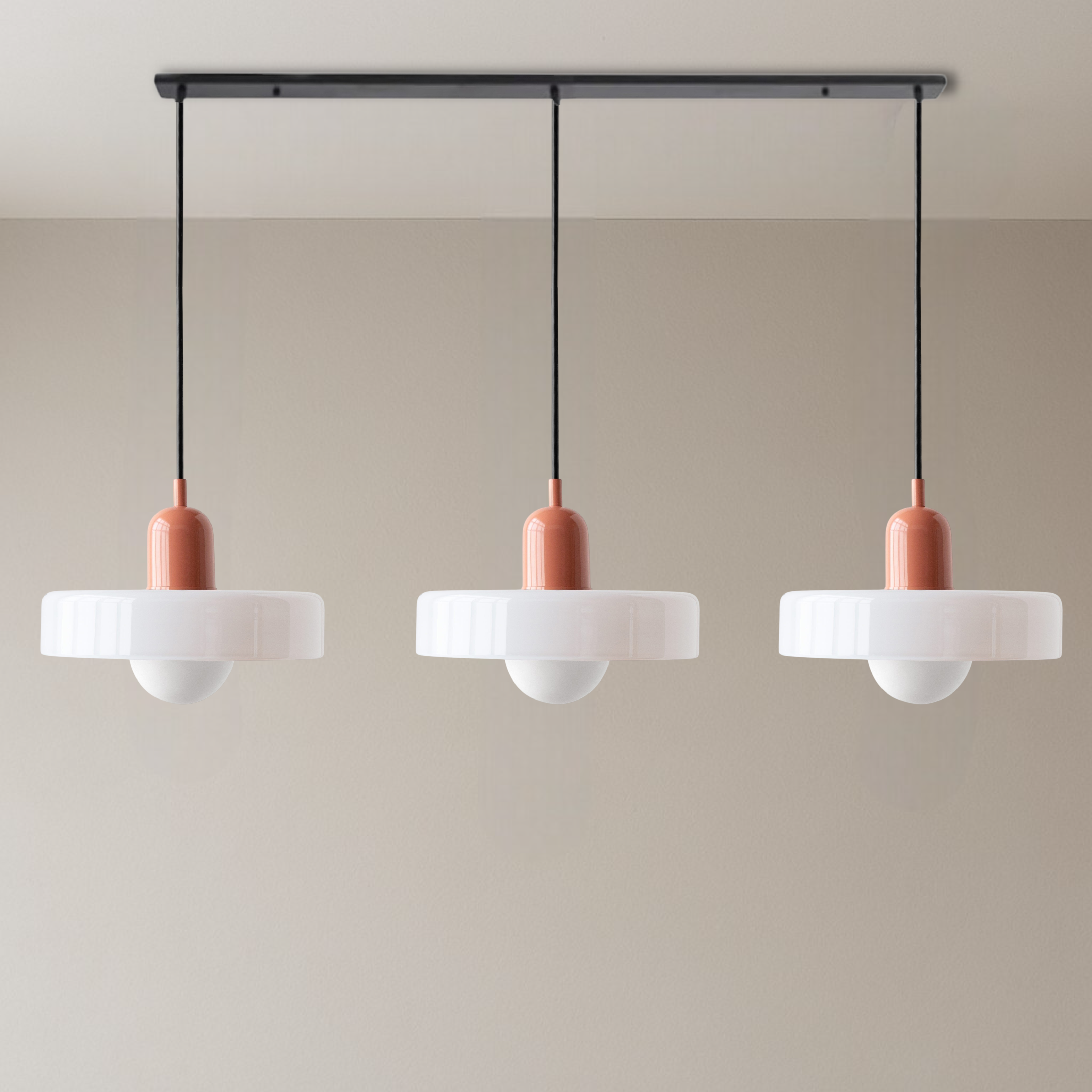 3-kops Bauhaus hanglamp glas G9 warm wit eetkamer verlichting modern design plafondlamp gekleurd glas | Sansoti