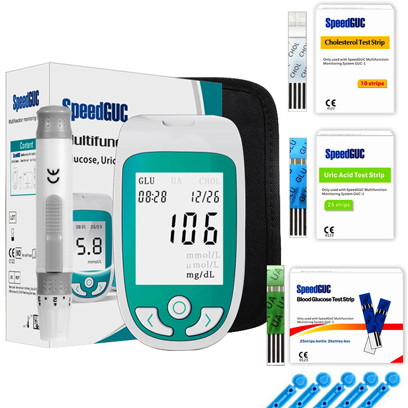 Multifunctionele Gezondheidsmeter 3-in-1 Thuistester Cholesterol Glucosewaarde Urinezuur Digitale Bloedsuikermeter Snelle Zelftest | Sansoti