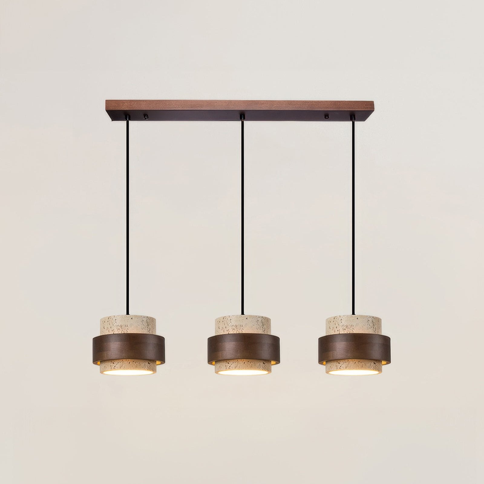Ascend Retro Stein Wabi-Sabi Hängelampe Travertin Holz LED GX53 Esszimmer Beleuchtung Modern Minimalistisch | Restfield