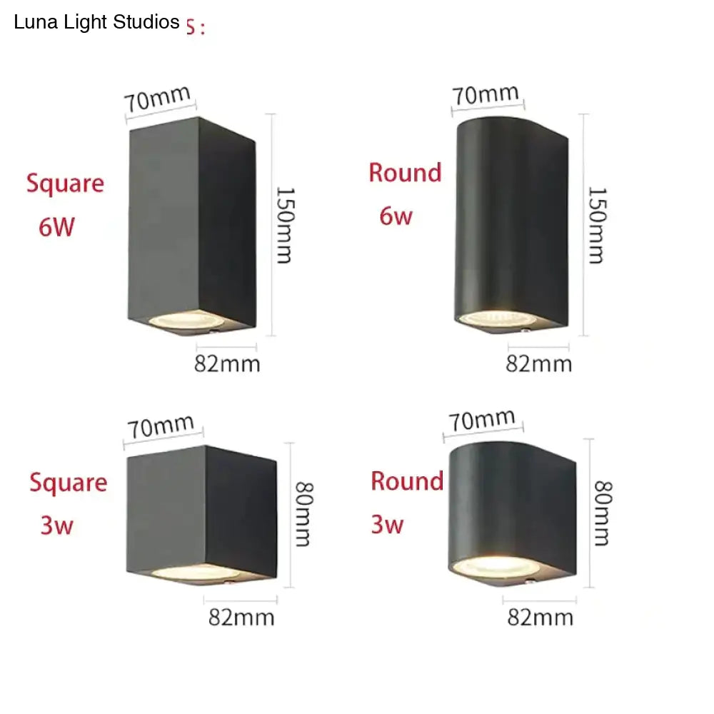 Kwadratowa zewnętrzna lampa ścienna LED z aluminium, wodoodporna IP65, nowoczesny design, oświetlenie ogrodowe i wejściowe | Sansoti