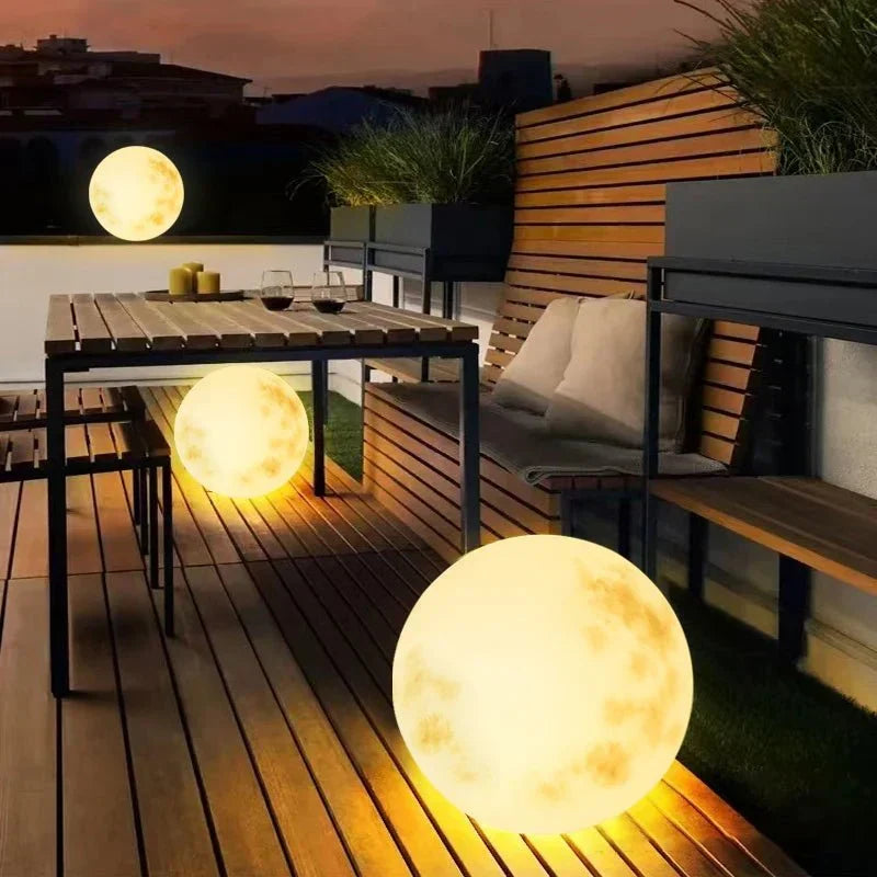 Rechargeable Moon Garden Lamp 20-50cm LED Mood Lighting Outdoor Weatherproof USB Decorative Night Light | Sansoti