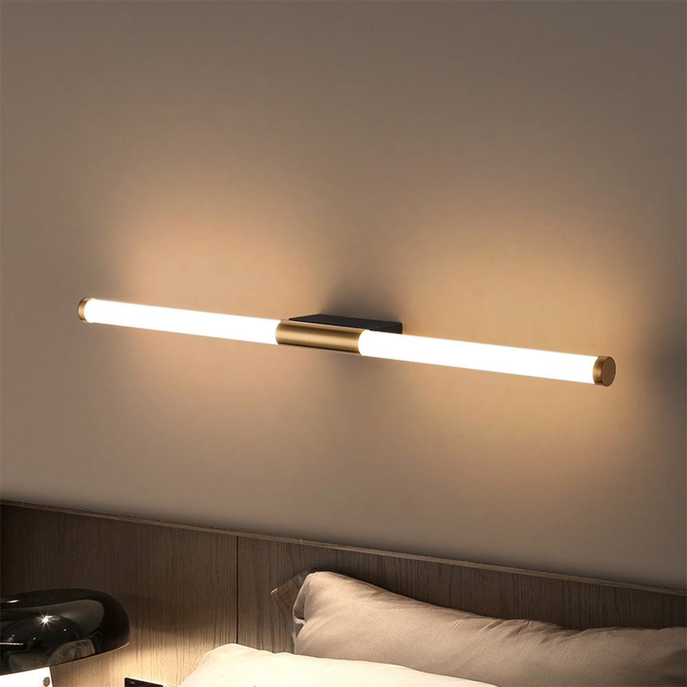 Modern Wall Light with Mirror Surface Copper-Colored White LED IP44 Waterproof Bedroom Bathroom Linear Design | Sansoti