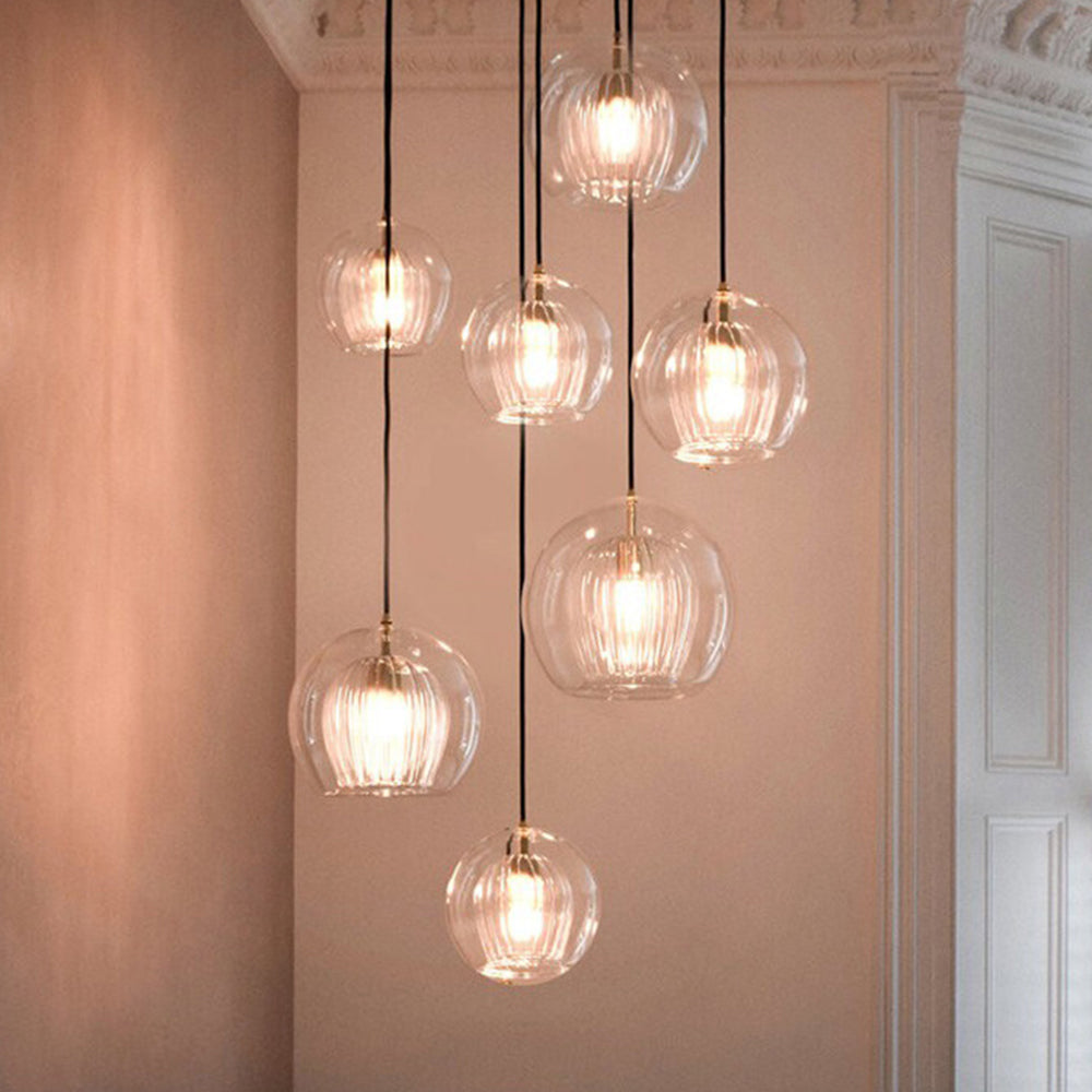 Hängelampe Glas Rund Transparent Amber G4 LED Modern 1-flammig | Restfield