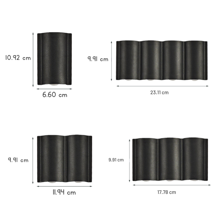 Moderne Buitenwandlamp Aluminium LED Waterdicht IP65 Zwart Sfeerlicht Tuinverlichting Gevelverlichting | Sansoti
