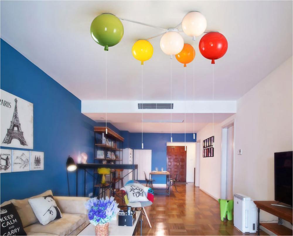 Ballonlampe Deckenleuchte Kunststoff Weiß Blau Rosa Orange Kinderzimmer Wohnzimmer Ø25 Ø30 Ø35cm Hängelampe Verspielter Zugschnur | Restfield