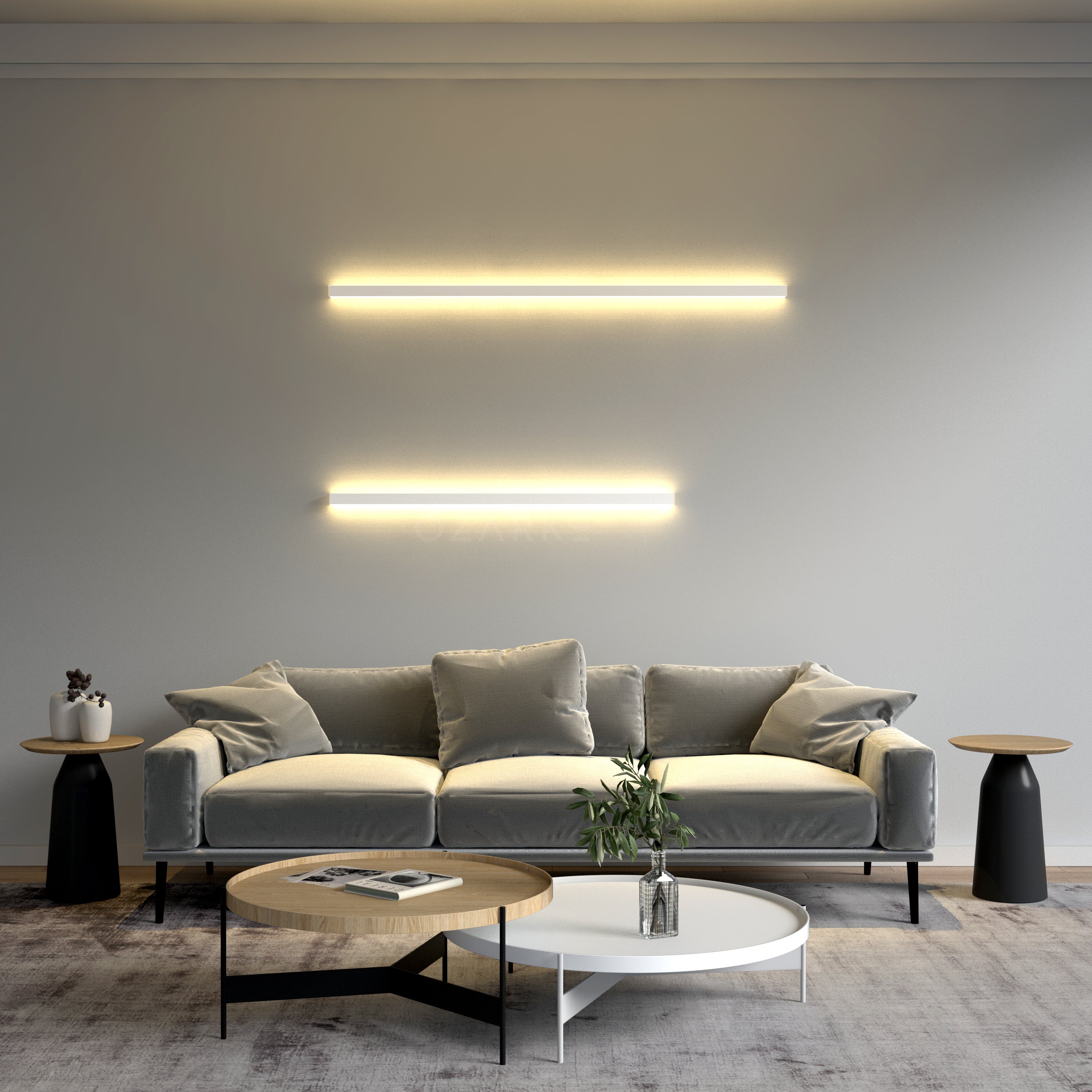 Minimalistische lineare Wandleuchte mit integrierter LED-Beleuchtung und modernem Design | Restfield