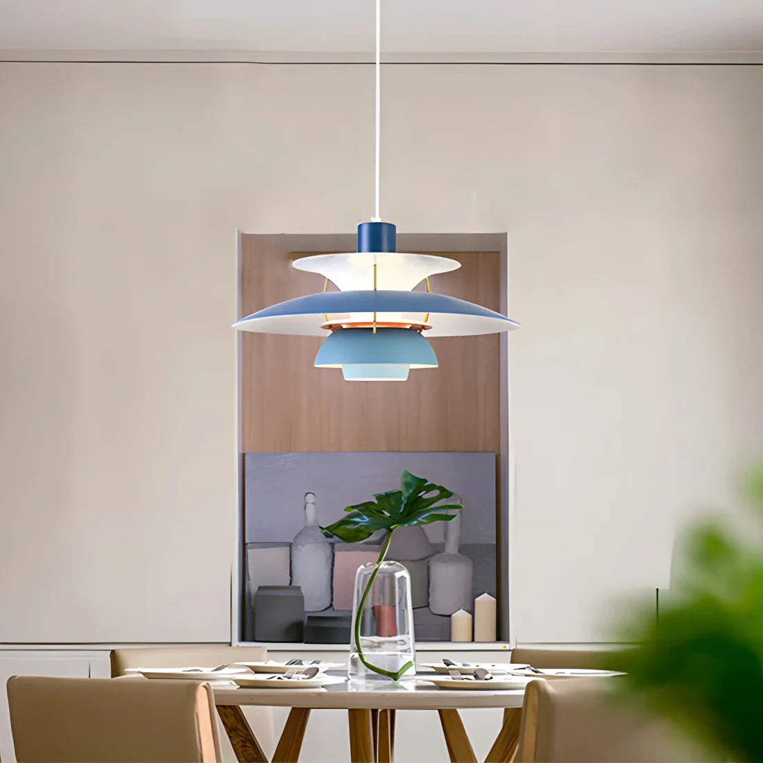 Suspension métal E27 vert table à manger salon lampe design superposée suspension scandinave éclairage d’ambiance intérieur | Restfield