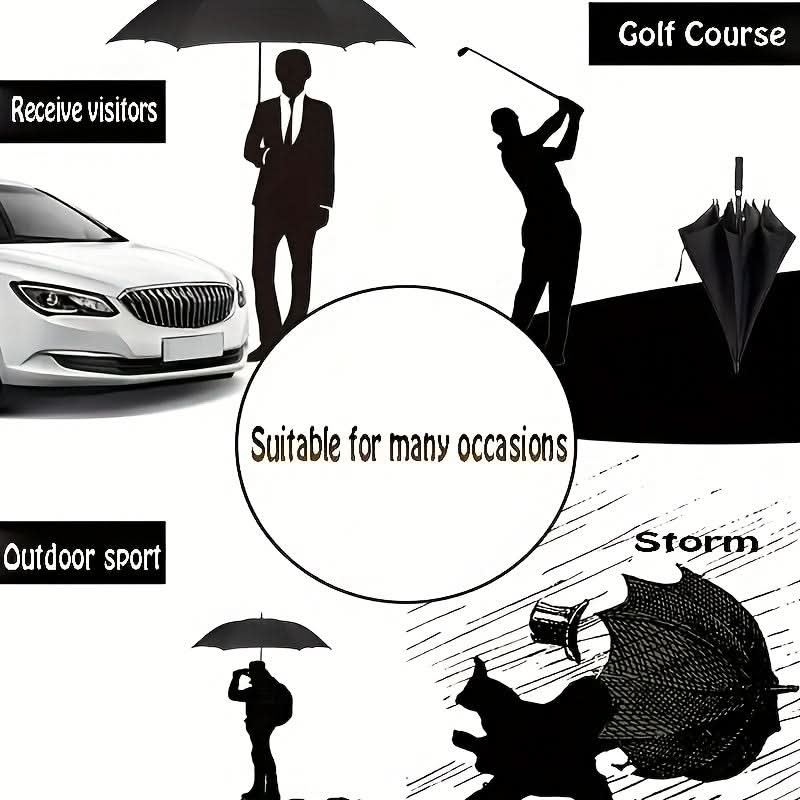 Extra-Large Automatic Umbrella with Vented Double Canopy, Wind-Resistant, for Golf, Walking, and Events | Sansoti