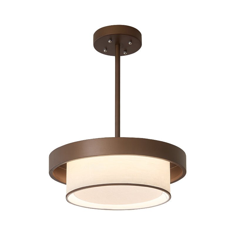 Gelaagde Hanglamp met Stoffen Ringen Brons Wit LED voor Eetkamer Entree Hoog Plafond Modern Scandinavisch | Sansoti