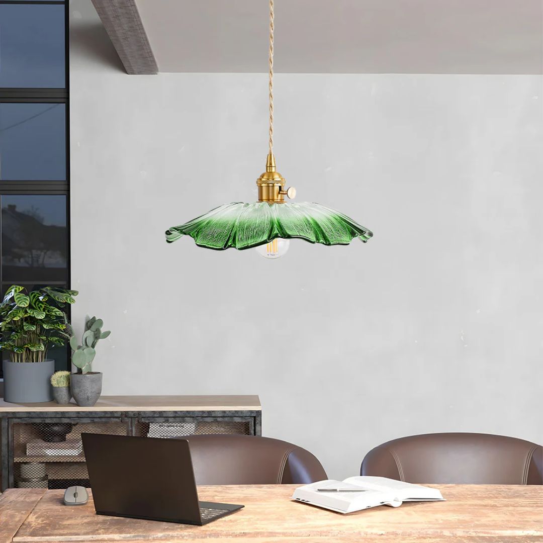 Cullivan Flower Hanglamp Glas Metaal Rood E27 Eettafel Verlichting Vintage Bloem Lamp Hal Sfeerverlichting | Sansoti