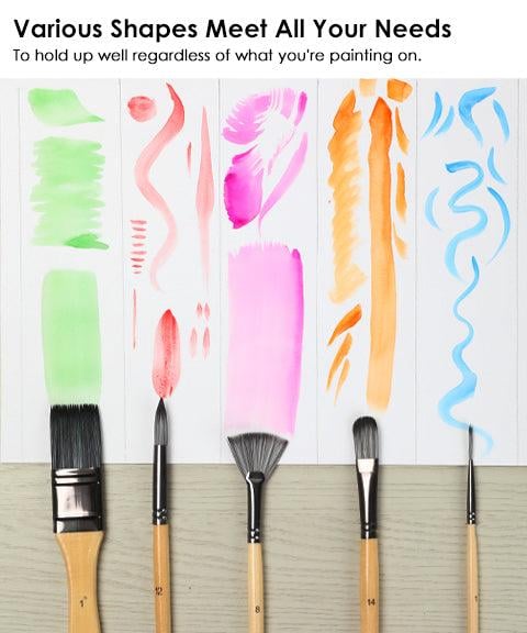 Pinselset 24-teilig mit Palettenmesser Nylonpinsel für Acryl-, Aquarell- und Ölfarben Hobby Kreatives Malen | Sansoti