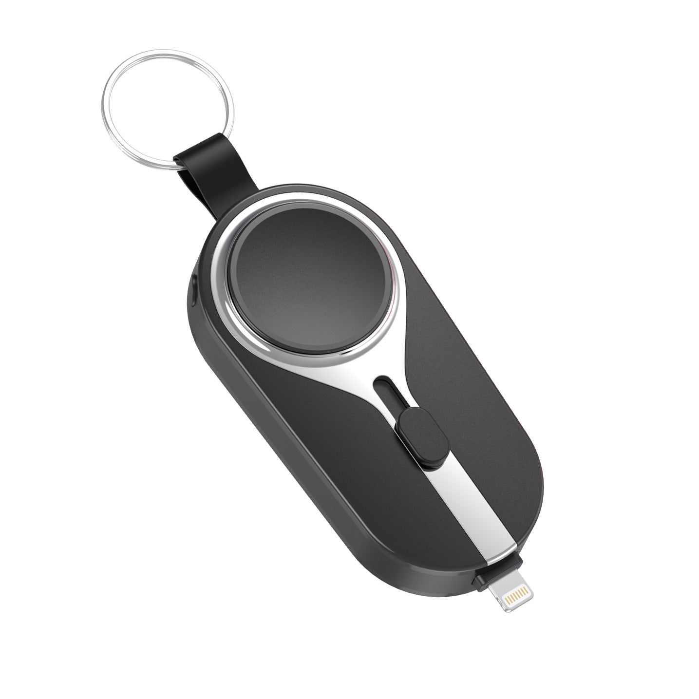 Draadloze oplaadclip powerbank karabijnhaak compact zwart telefoon smartwatch oplader sleutelhanger draagbare lader | Sansoti