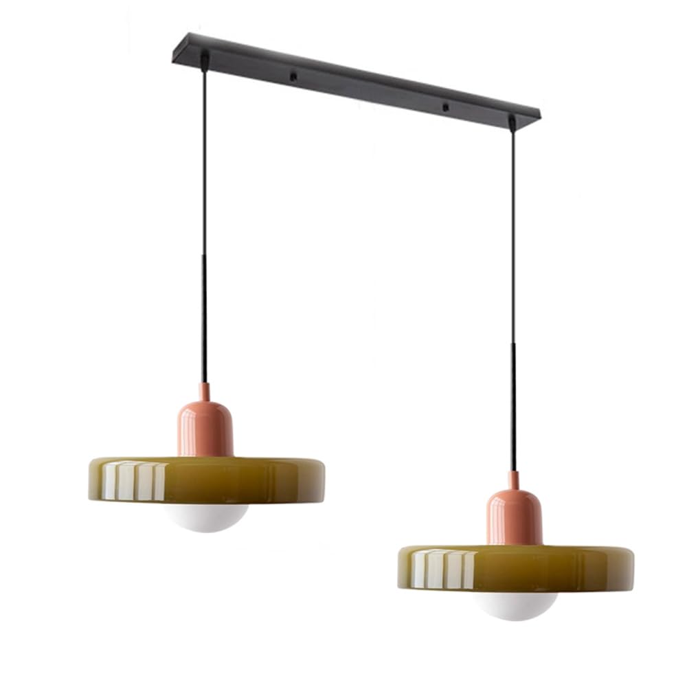 Luccon Doppelte Hängeleuchte Glas G9 35 cm Modern Esstisch Wohnzimmer Design Beleuchtung | Restfield