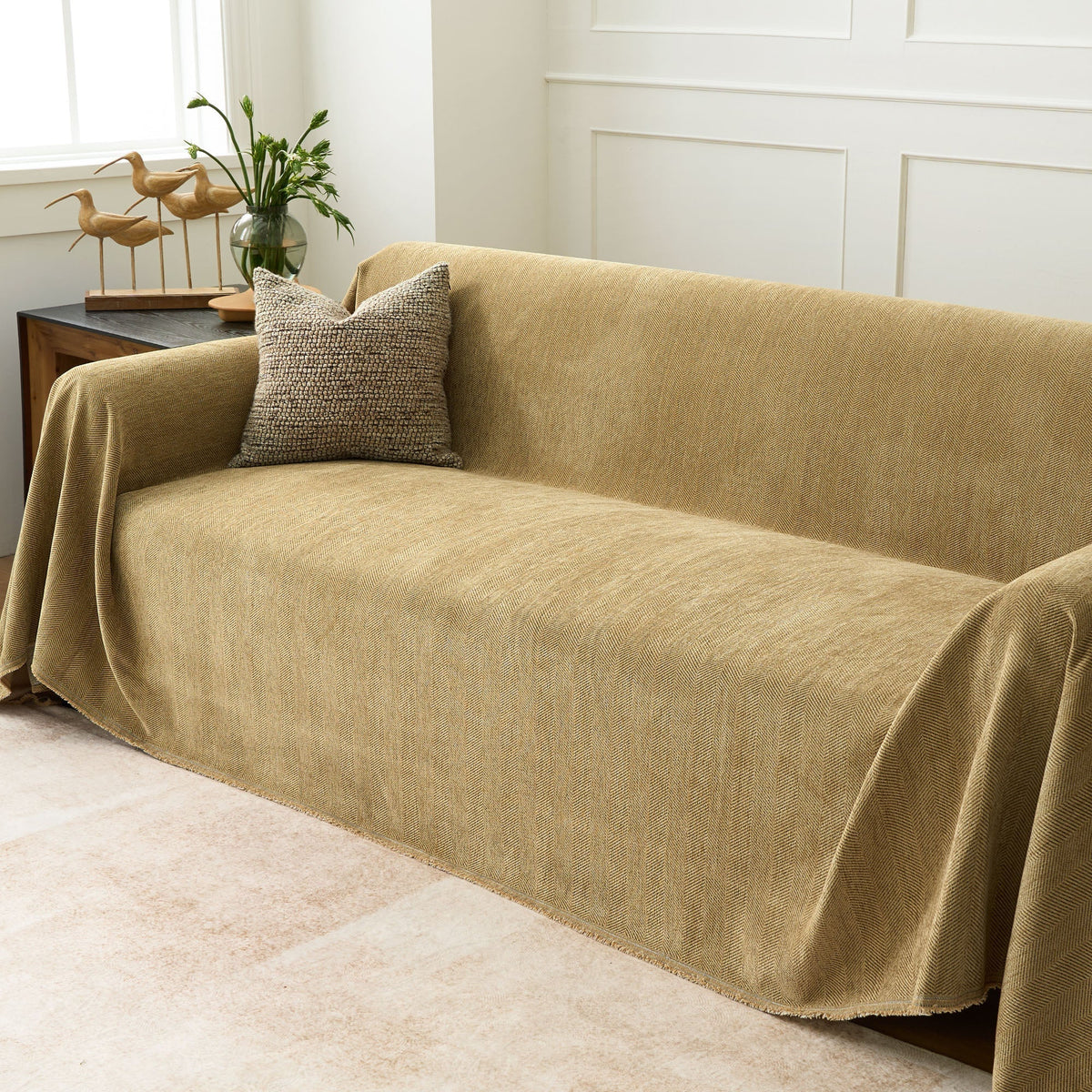 Fischgrätstruktur Sofabezug Haustierfreundlich Wasserabweisender Möbelschutz Textilgewebe Sofa Cover | Sansoti