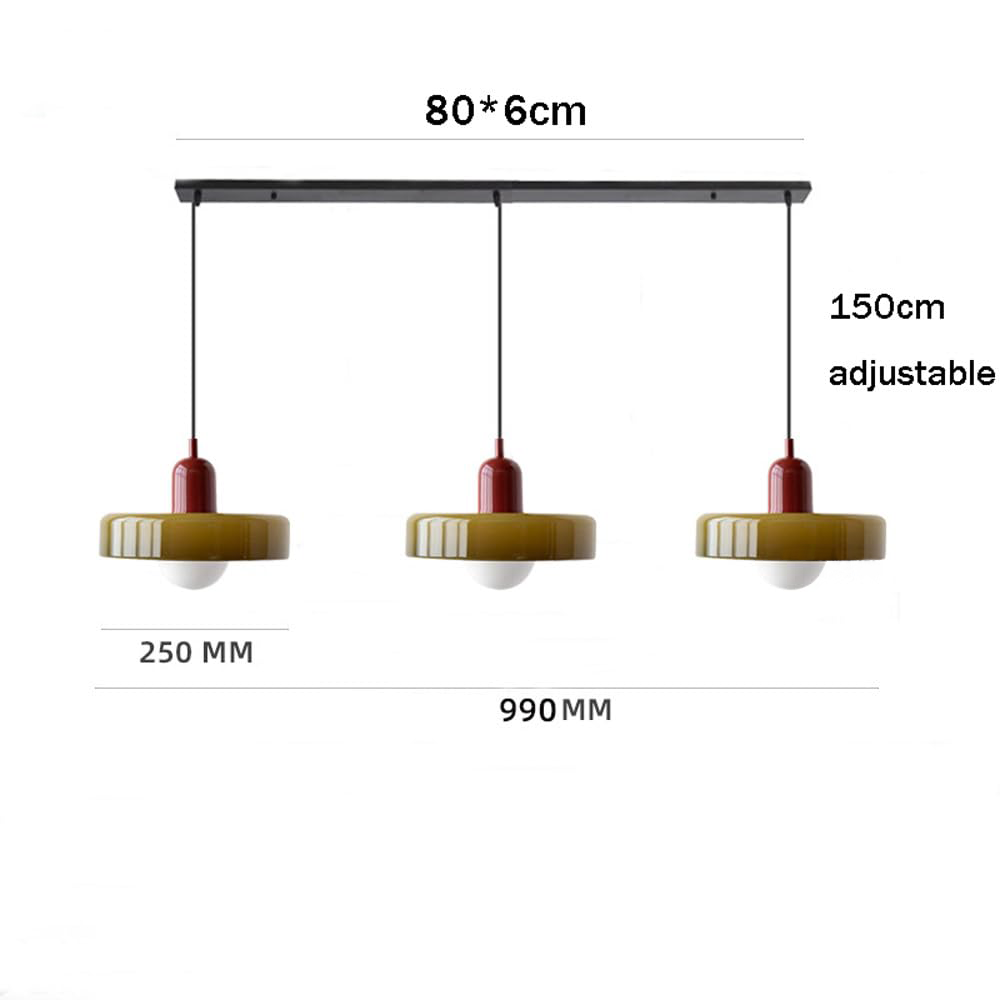 Luccon Suspension Triple Verre G9 Couleurs Rétro Table à Manger Salon Design Éclairage Multi-lampes | Restfield