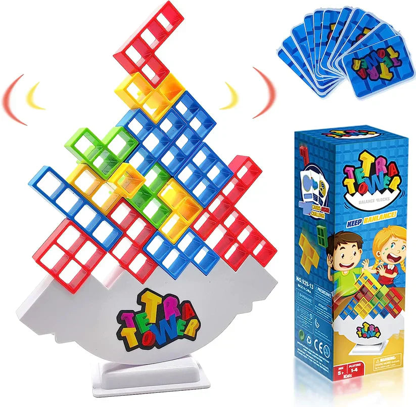Wooden Balance Stacking Blocks Set Tetris Tower Balance Game Educational Toy Fine Motor Skills Children Families Home | Sansoti