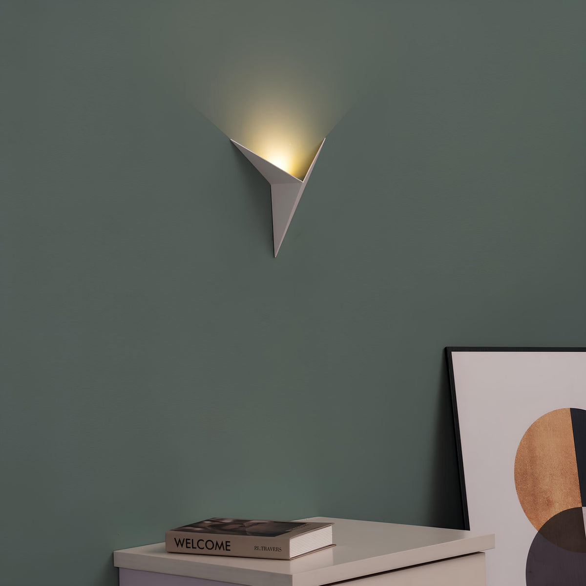 Geometrische Wandlamp Driehoek LED Dimbaar Nordic Design Zwart Wit Goud Verlichting Woonkamer Slaapkamer | Sansoti