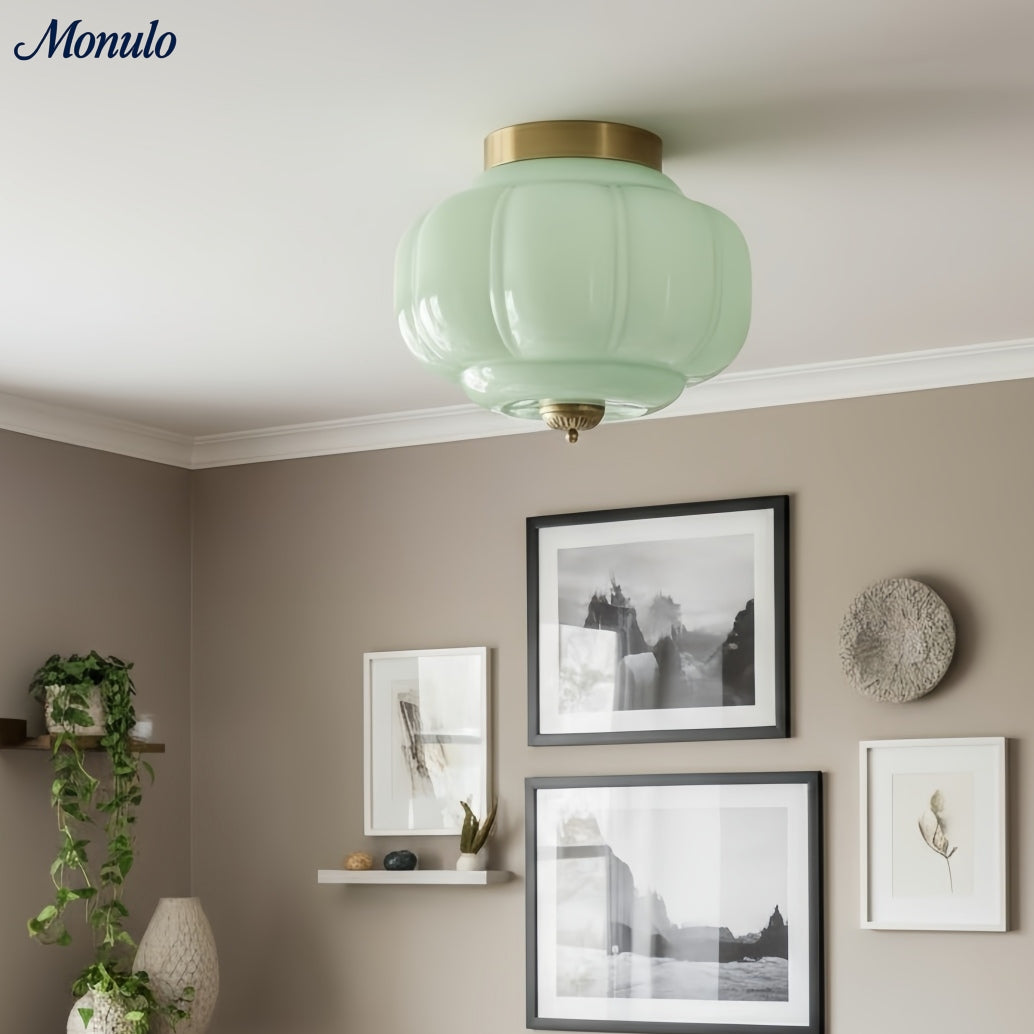 Retro Plafondlamp met Melkglazen Kap – Verfijnde Semi-Flush Mount Verlichting voor Moderne Interieurs | Sansoti