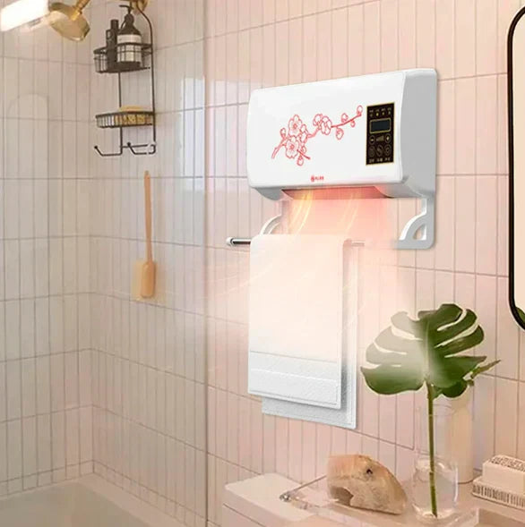 Airco Wandmontage Verwarming Koeling Bloesem Design Wit Rood LED Display Afstandsbediening Timer Fluisterstil Slaapkamer Kantoor Compact Ventilator Ontvochtiger | Sansoti