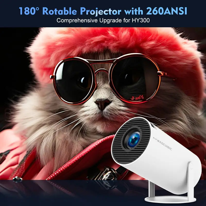 Compacte Mini Projector 4K Ultra HD met Draadloze Connectiviteit Beamer Thuisbioscoop Systeem Streaming Apparaat | Sansoti