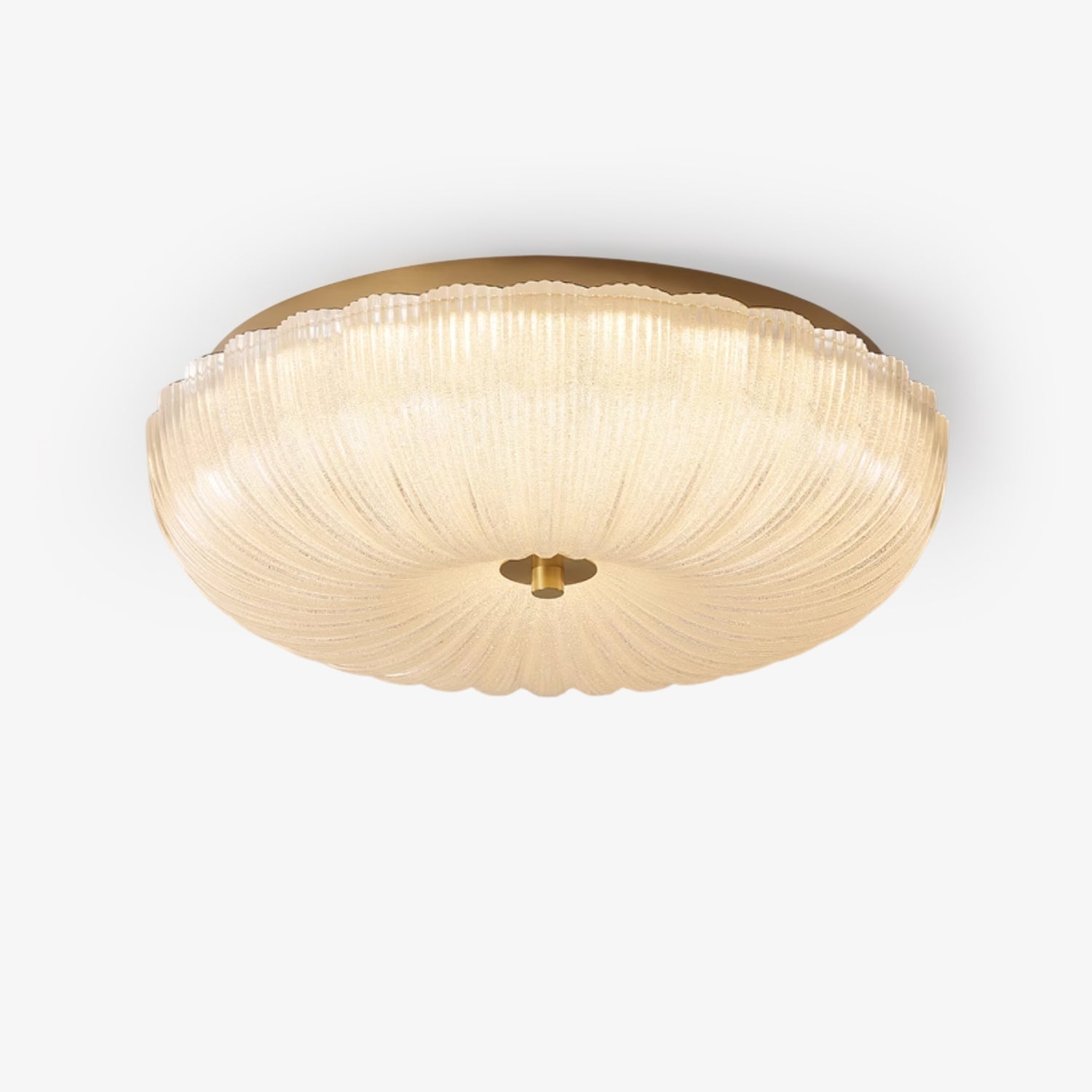 Glazen Plafondlamp met Geribbelde Textuur – Warm Dimbaar Licht voor Slaapkamer en Woonkamer – ø 20 tot 50 cm | Sansoti