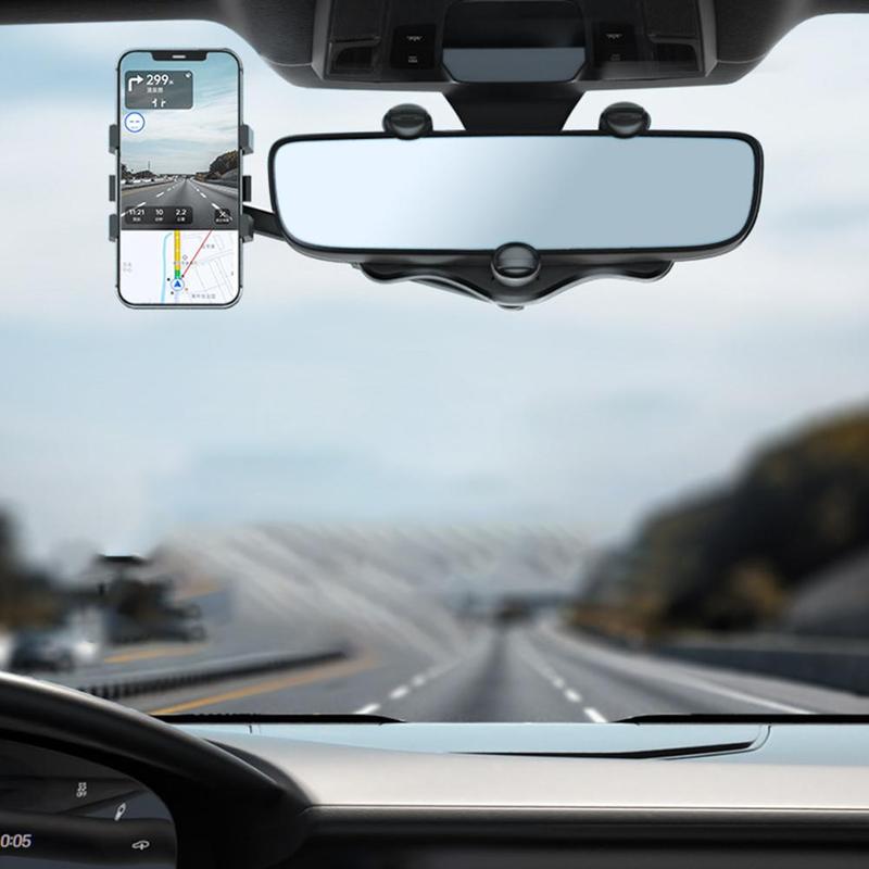 Universele Telefoonhouder voor Achteruitkijkspiegel - 360° Draaibaar - Handsfree Navigatie - Auto Accessoire | Sansoti