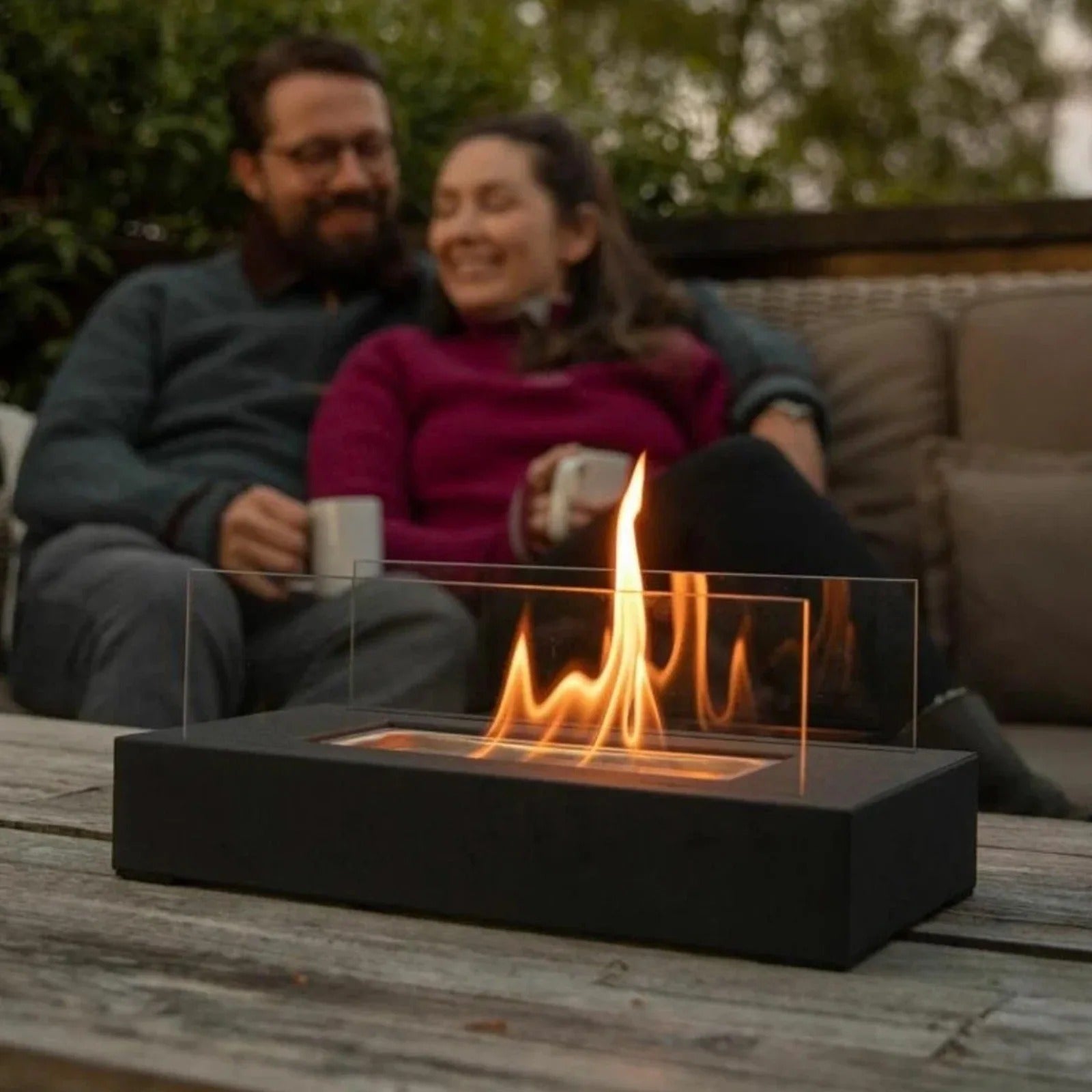 Cheminée de table bioéthanol de luxe pour intérieur & extérieur – Cheminée d'ambiance sans fumée | Restfield