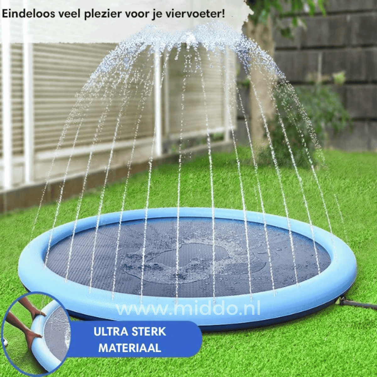 Wassersprinklermatte für Garten und Haustiere, 100-190cm, Spielmatte für Kinder, sommerliche Abkühlung, Outdoor-Wasserspaß | Sansoti