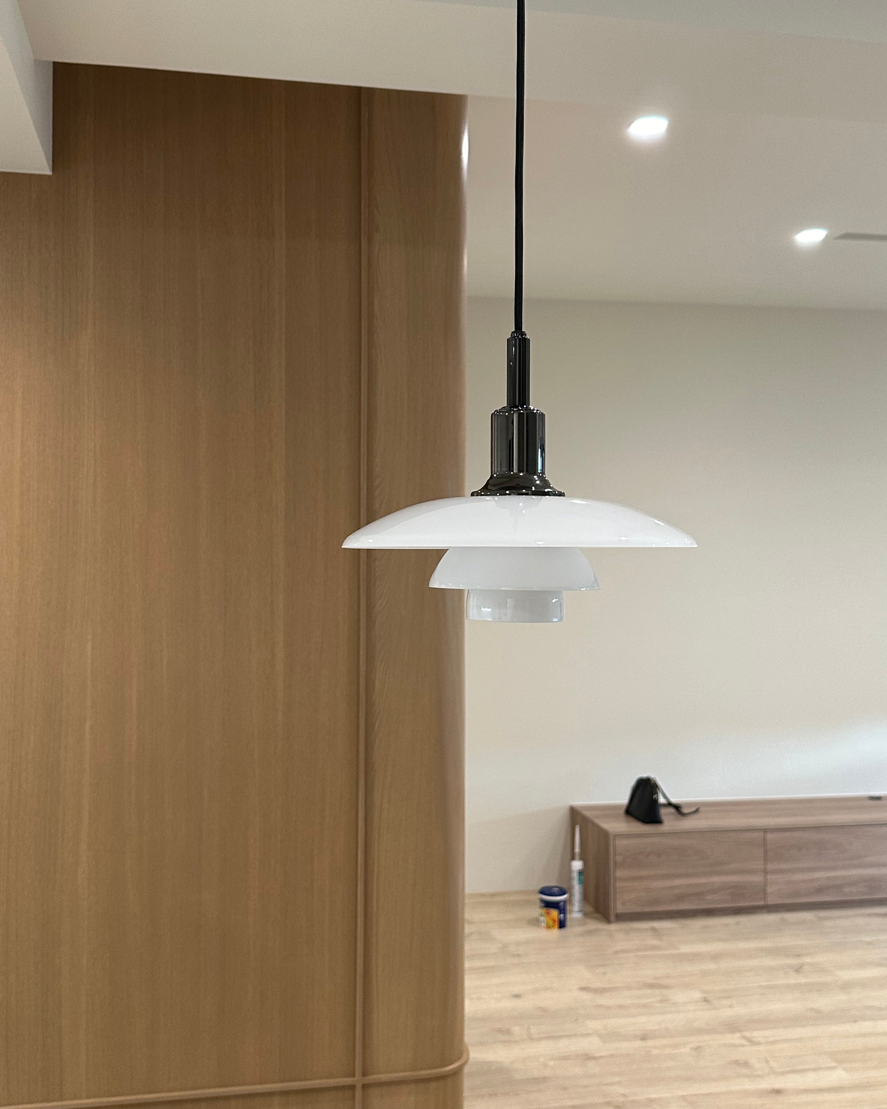 Hanglamp Glas Rond Scandinavisch Wit LED Woonkamer Eetkamer Slaapkamer Modern | Sansoti