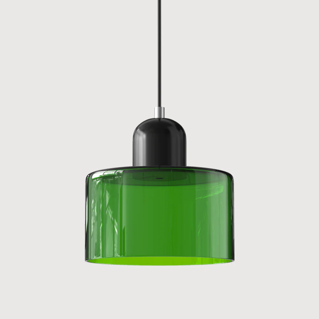 Lismeno Retro Hanglamp Glas 15cm Groen Oranje Eettafel Keuken Vintage Verlichting Compact | Sansoti