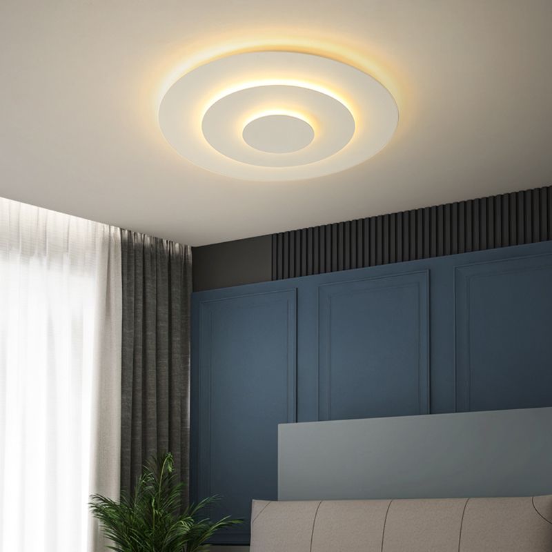 Deckenlampe Rund 50cm LED Dimmbar Weiß Schlafzimmer Wohnzimmer Acryl Metall | Restfield