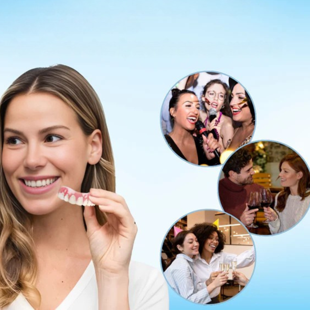 Silicone Cosmetic Teeth, Reusable Dentures for a Natural Smile at Parties and Events | Sansoti