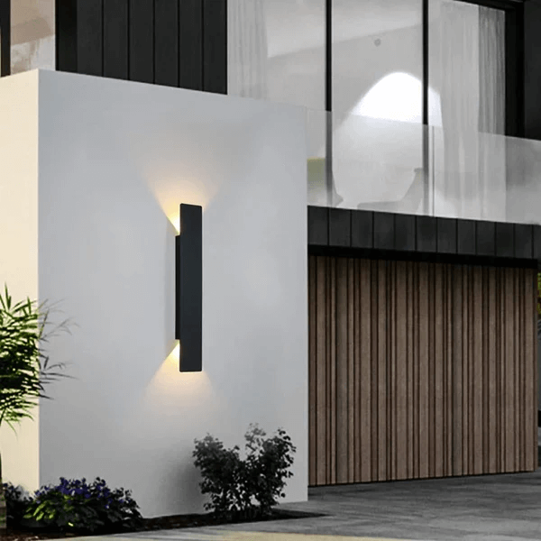 Aluminiowa zewnętrzna lampa ścienna LED, wodoodporna IP65, nowoczesne oświetlenie elewacyjne, tarasowe i ogrodowe | Sansoti